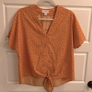 Vixbe, small, mustard summer/fall top